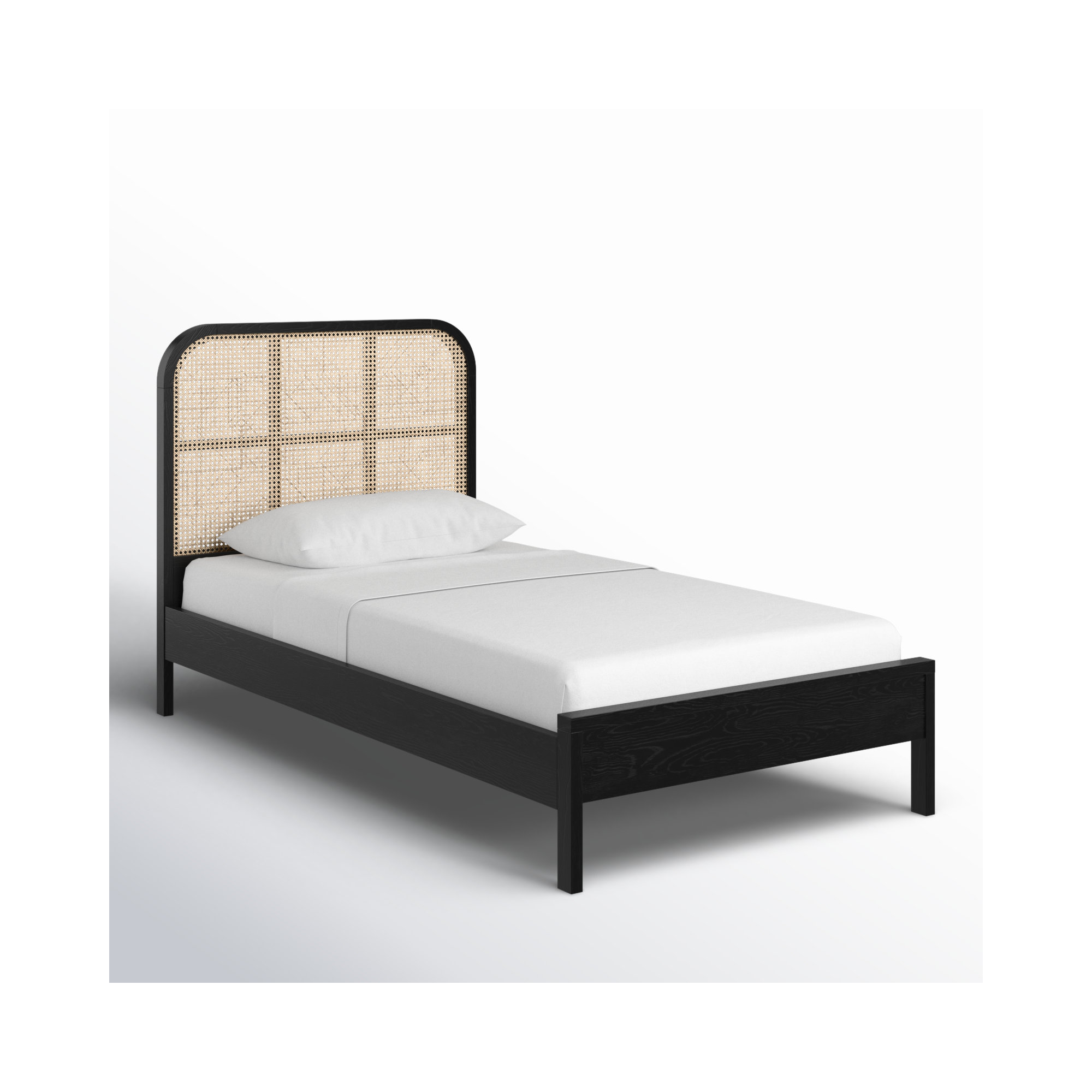 Alvery Cane Bed, Black, Twin