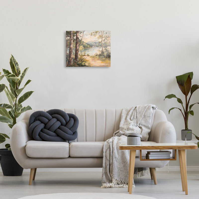 «Peaceful Lakeside Landscape» par Petal Prints Design, H 16 po x l 20 po