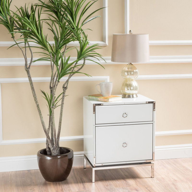 Modern White End Table
