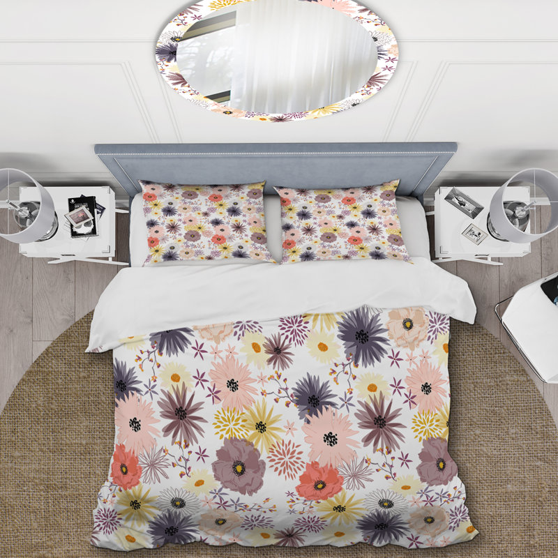 Ensemble de housse de couette multicolore, Housse de couette simple + 1 taie décorative stan