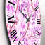 Horloge murale rétro à motif fuchsia-1491868105