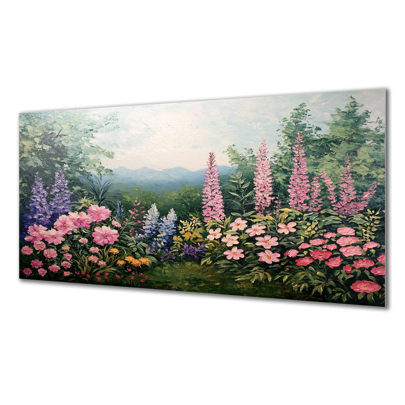 Printemps symphonie de fleurs sauvages II - impression murale en métal florale, fleurs sauvages