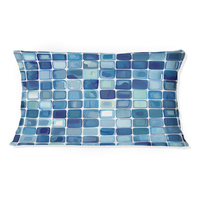 Coussin lombaire bleu Mid Century