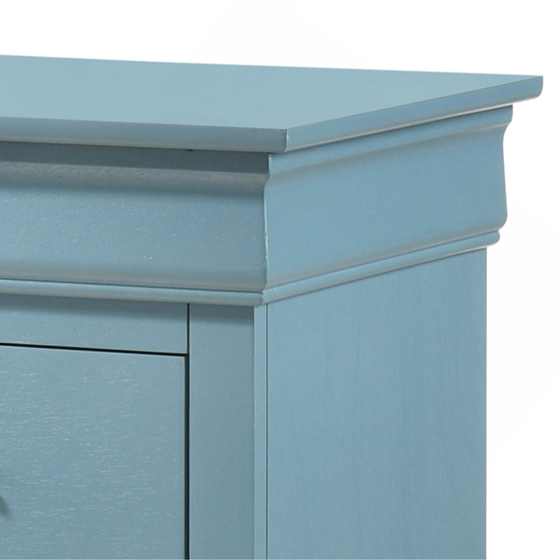 Compact Teal Traditional Nightstand, Teal