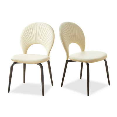 Chaise d'appoint en cuir King Louis pour salle à manger (ensemble de 2)