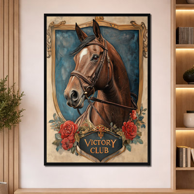 Portrait d'un cheval de course Victory Club - Décoration murale sur toile animalière
