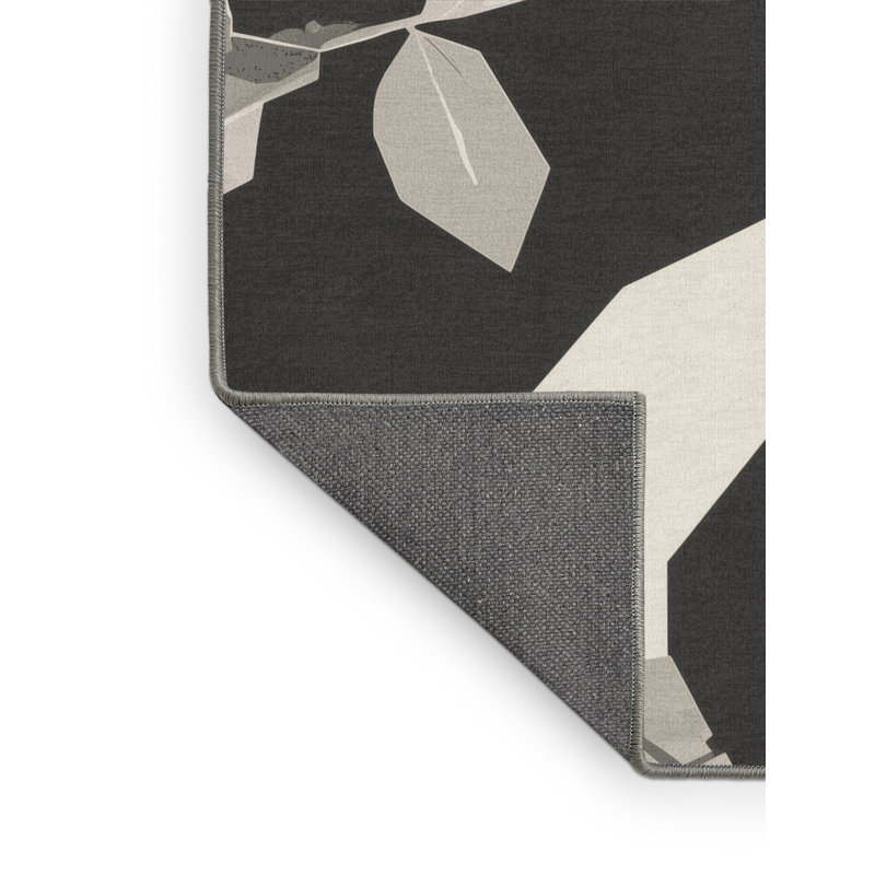 Tapis brun doux et moelleux à motif géométrique de plantes en jade, 2 pi x 3 pi
