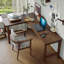 Bureau en bois de noyer clair en forme de L-108959865-108959864