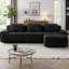 Canapé modulaire en forme de L de 117 po avec repose-pieds mobile, canapé 3 places en velours côtelé de qualité supérieure avec assise profonde, conception capitonnée et base antidérapante sans assemblage-243186078