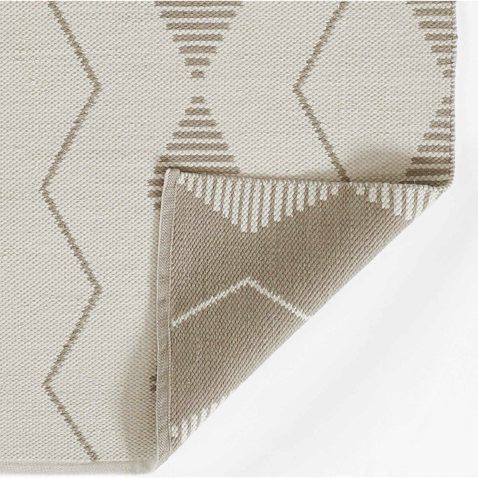 Malmo Beige Hand-Woven Geometric Outdoor Rug, Runner 2'3" x 8'