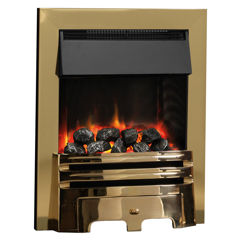 Zion Belfry Heating 49.5cm W Electric Fireplace Insert, Brass