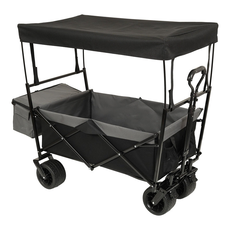 Chariot pliable de 480 lb avec auvent, Noir