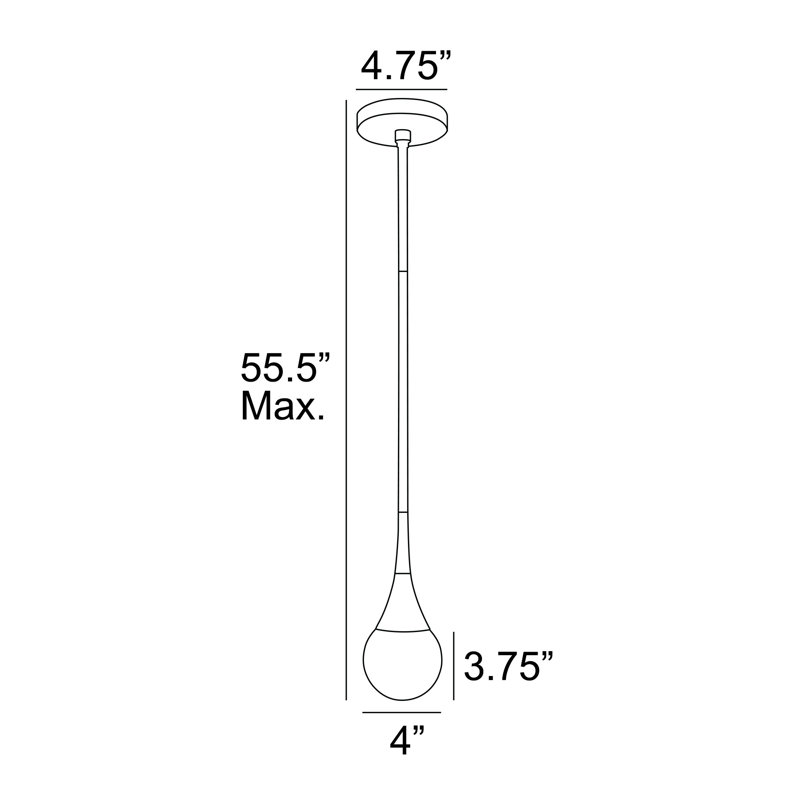 LUNA I 1 - Light LED Single Pendant, Brushed Brass