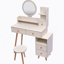 Table de coiffeuse + tabouret rembourré, miroir à DEL tactile, armoire de rangement grande capacité, 5 tiroirs, meubles de maquillage tendance, longueur réglable