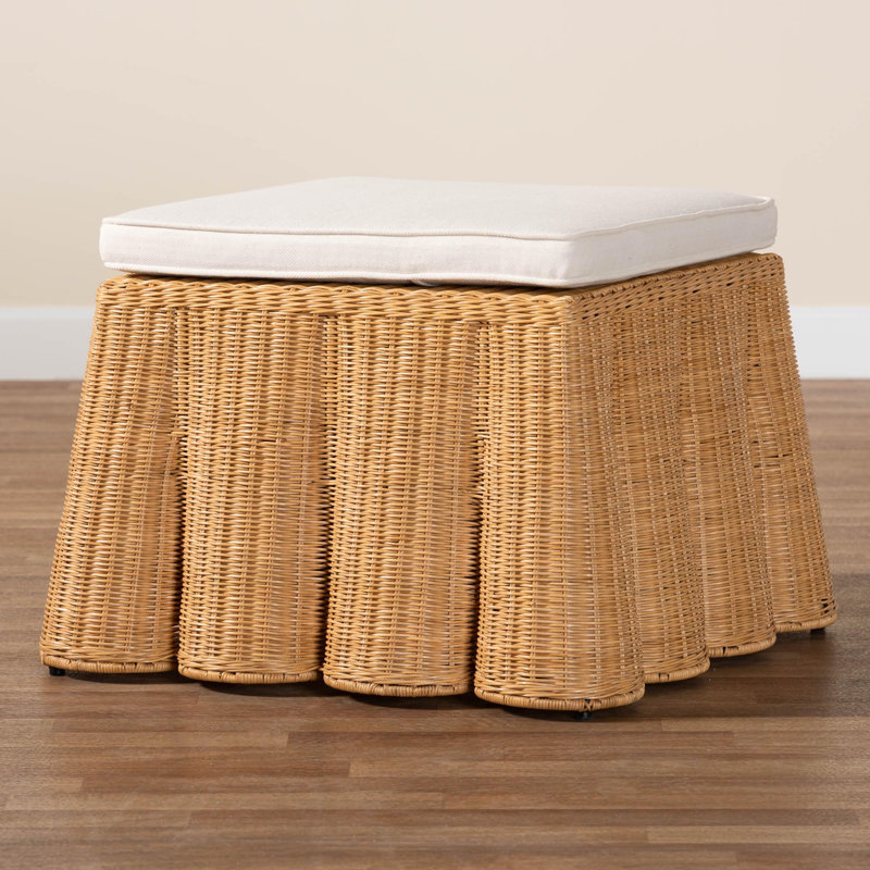 Palm Upholstered Ottoman