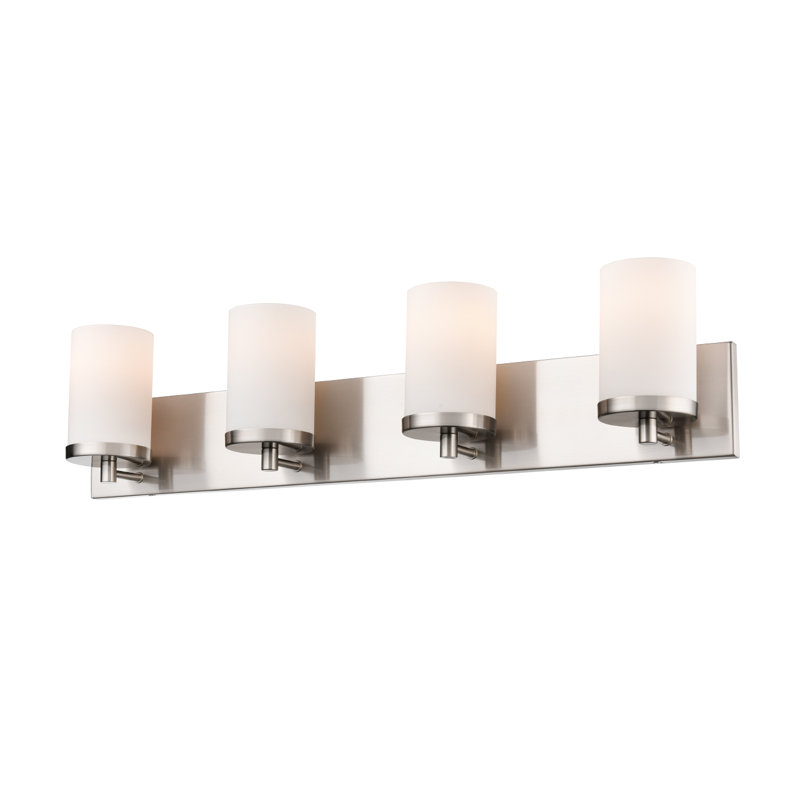 Éclairage pour meuble-lavabo 4 lumières Jyheem, Nickel satiné