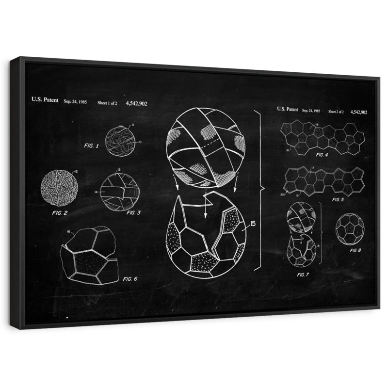 "Soccer Ball BW, impression sur toile vernie", H 9 po x l 13 po