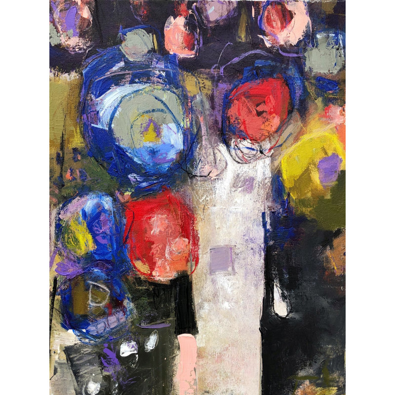 Tall And Skinny Print by Elizabeth Chapman, Black Framed Canvas, 32" H x 24" W
