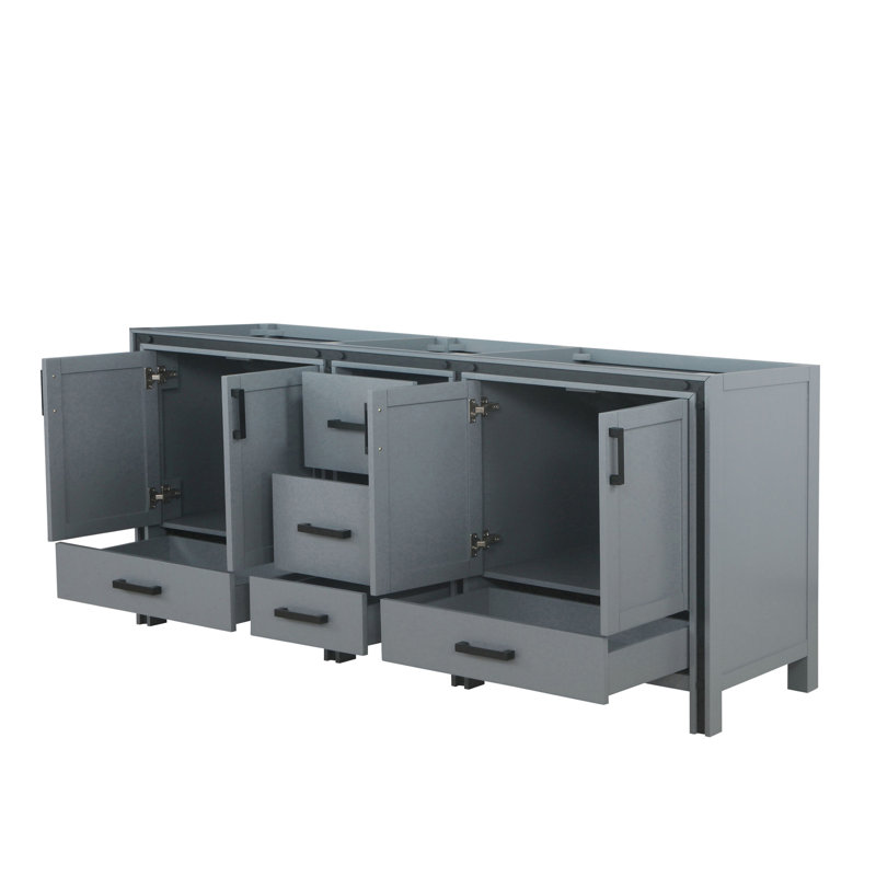 Ziva 80 in W x 22 in D Double Bath Vanity, Dark Grey