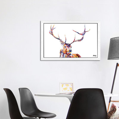 Red Stag by Becksy - Wrapped Canvas Print