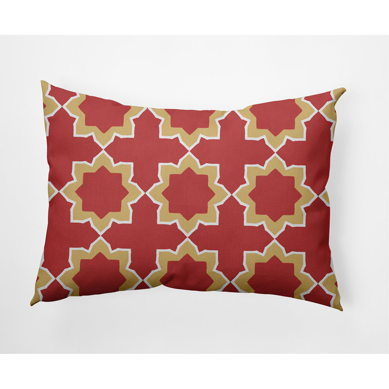 Housse et insert de coussin rectangulaire bohémien d'extérieur, Orange