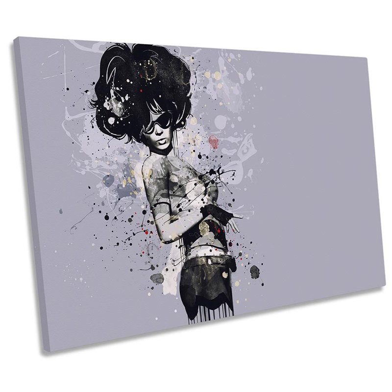 Fashion Woman Grunge - Wrapped Canvas Print, 61cm H x 91.4cm W  x 4cm D