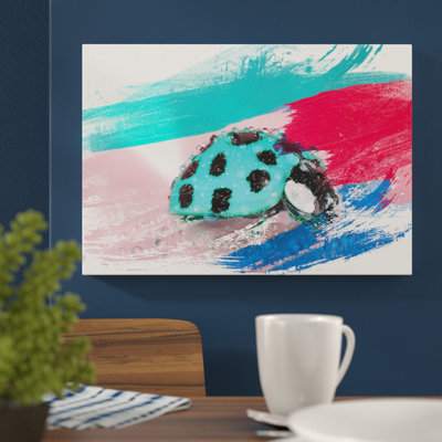 Blue Ladybird - Wrapped Canvas
