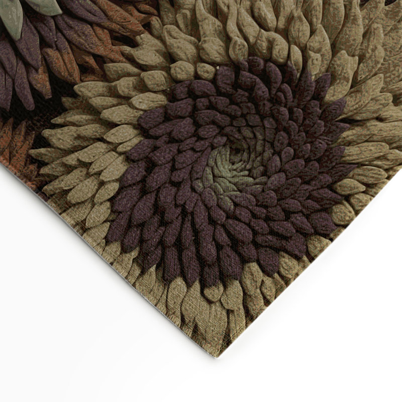 Tapis d'intérieur et d'extérieur brun Botanical
