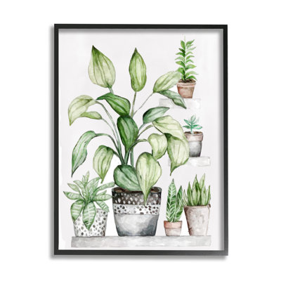 "Botanicals", plante en pot, encadrée sur bois par Ziwei Li, impression