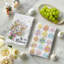 Lapin, arbre, lapin, œufs, fleurs, carotte, joyeuses Pâques, printemps, cuisine, essuie-tout, vaisselle, décoration d'été, ensemble de 4
