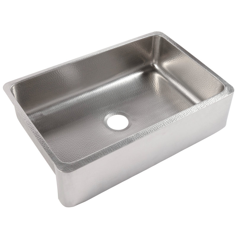 Lange Stainless Steel 32" Single Bowl Farmhouse Apron Front Undermount Kitchen Sink, Brushed