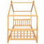 Lit plateforme simple avec tête de lit et pied de lit, toit naturel, lit simple-1899853186
