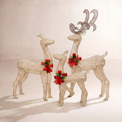 3-Piece Lighted Christmas Deer Set