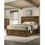Mobilier de chambre à coucher avec lit à panneaux en bois de noyer de style Queen-1785960576