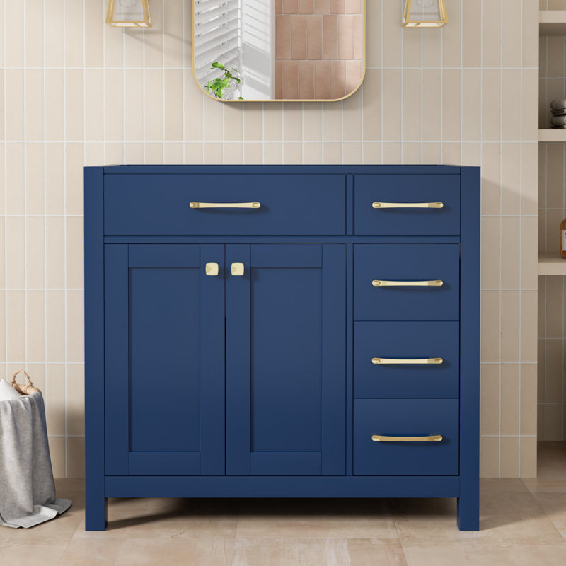 Base de meuble-lavabo 36 po seulement, lavabo non inclus, Bleu