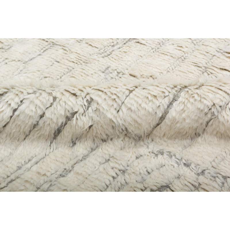 Classics Hand-Knotted Wool Ivory Area Rug, Rectangle 8' x 10'