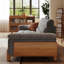 Causeuse 86,61 po en mélange de lin gris avec coussins décoratifs-333054385
