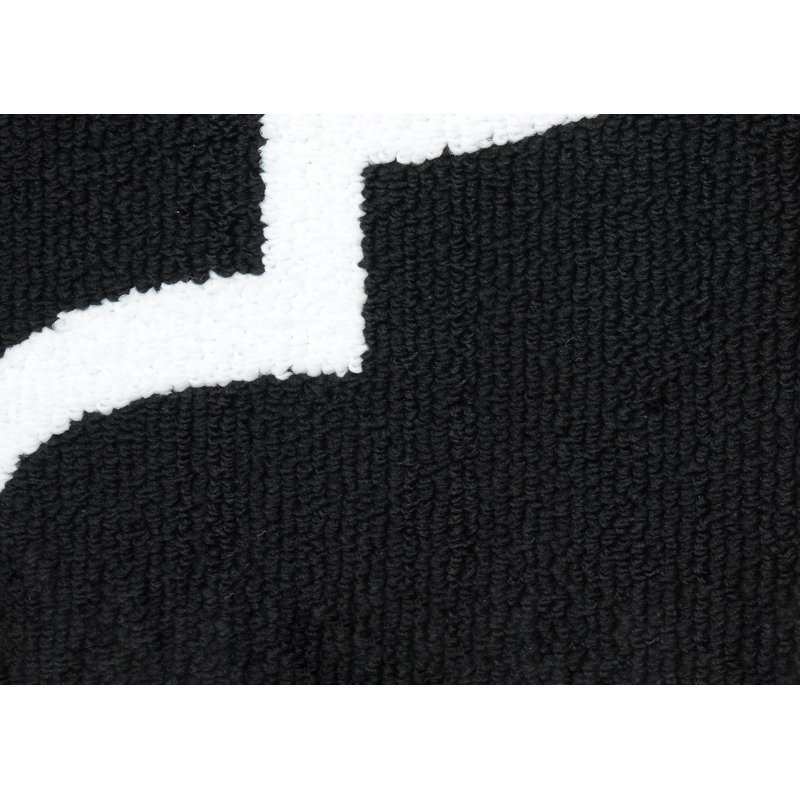 Tapis noir touffeté à motif géométrique Bathampton, Tapis de couloir 2 pi x 5 pi