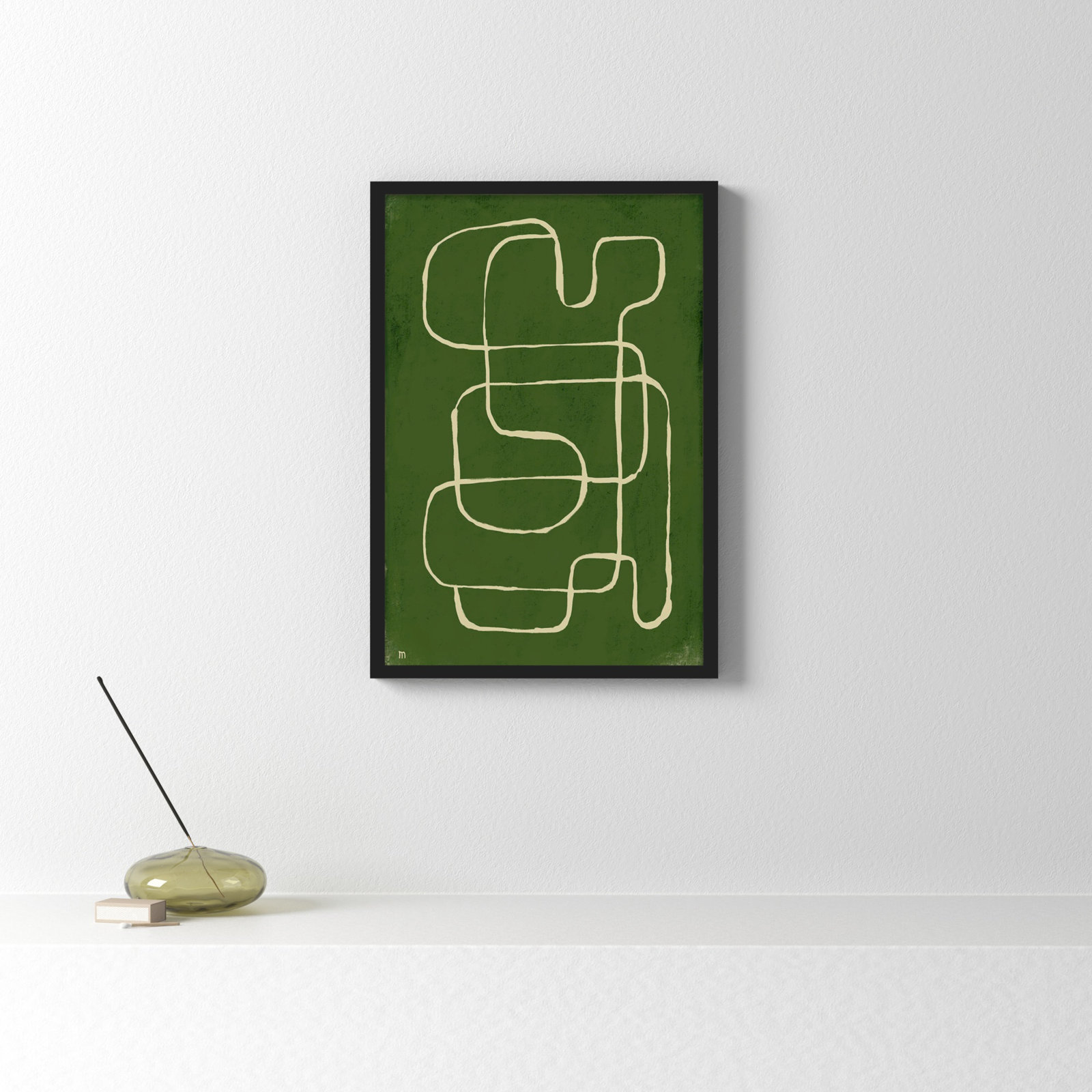 Line Works 1 by Studiom, Black Framed Paper, 20" H x 14" W x 1.25" D