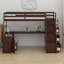 Lit mezzanine avec tiroirs, tablettes et bureau-533207080