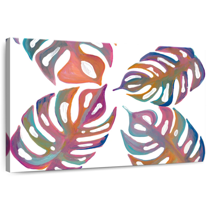 Feuilles de palmier colorées IV, H 8 po x l 12 po