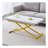 Modern Minimalist Multifunctional Lift Table With 0.8 Inch Thick MDF Desktop And Golden Metal Legs,Can Be Used As A Dressing Table, Coffee Table, Dining Table, And Office Table.White Textured Desktop.-521621461-519030309