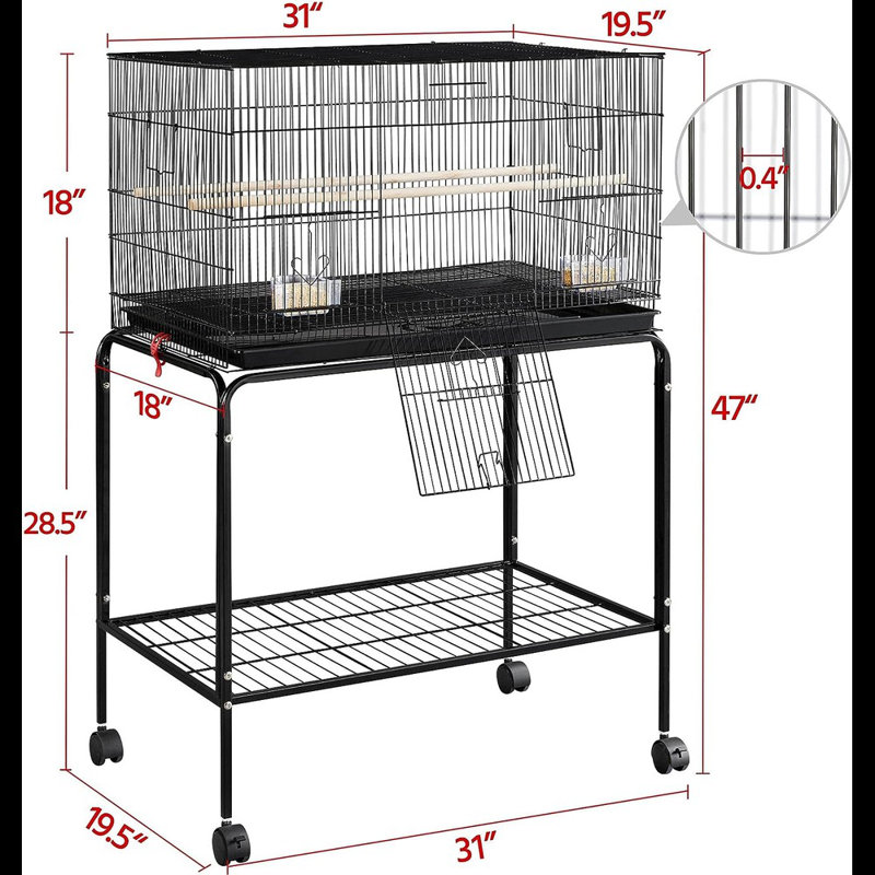 Cage à oiseau Tennille, Noir