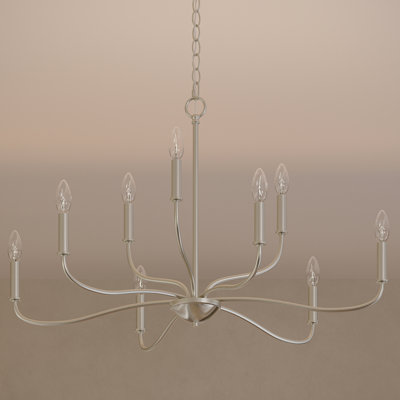 Ilia 9-Light Brushed Nickel Two-Tier Chandelier