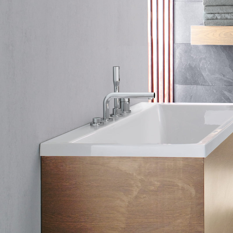Concetto™ Single Handle Deck Mounted Roman Tub Faucet Trim with Diverter and Handshower, StarLight Chrome