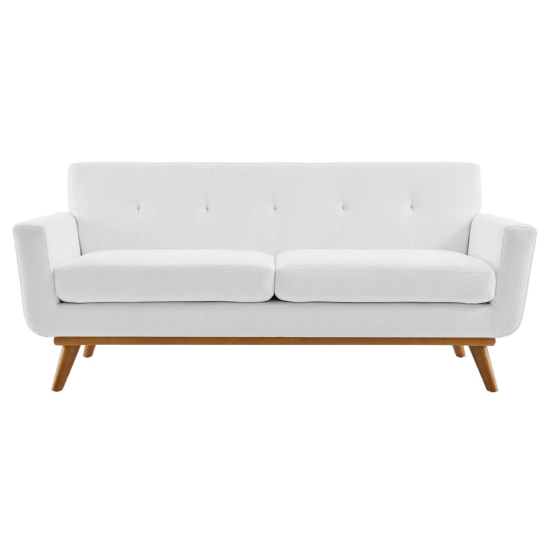 Causeuse rembourrée et revêtue de tissu Engage de Modway, Polyester blanc