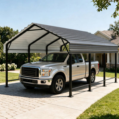 12 ft. W x 15 ft. D Heavy Duty Carport with Galvanized Steel Roof