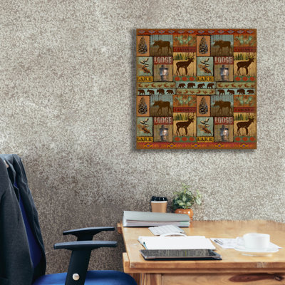 «Patchwork Lodge And Cabin» par Art Licensing Studio, art mural sur toile