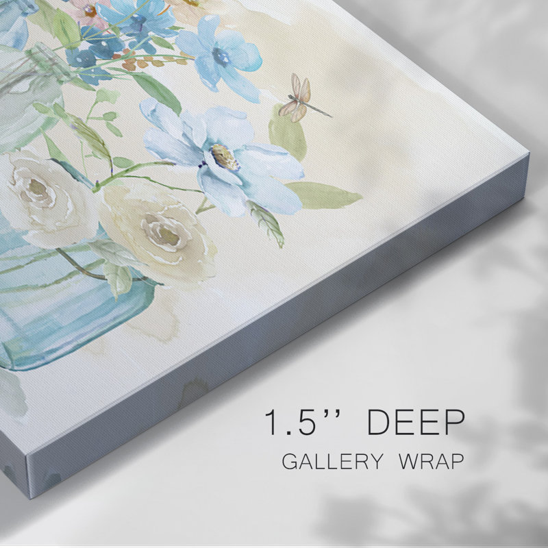 Toile tendue avec galerie Blue Butterfly Garden, H 8 po x l 12 po