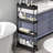 Slim Storage Cart 4 Tier, Storage Organizer Rolling Utility/ Mobile Shelving Unit Slide Out Storage Cart-1586227191